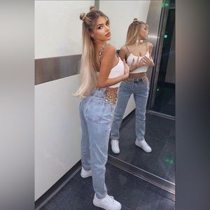 Link By Link Straight Leg Jeans - Light Blue Wash